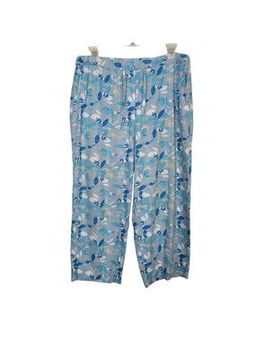 Christopher & Banks Linen Blend Cropped Pants Straight Leg Sz 8 Coastal Grandma
